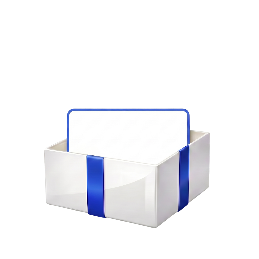 Blue gift box revealing the second giveaway prize